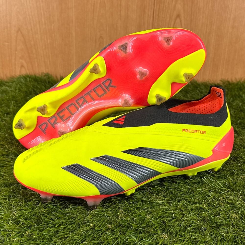 adidas Predator 24 Elite Laceless FG Solar Yellow IE2366 Men’s 7.5 Soccer Cleats